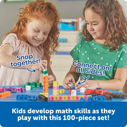 Set of 100 MathLink Cubes for Learning Resources (Ages 3+)
