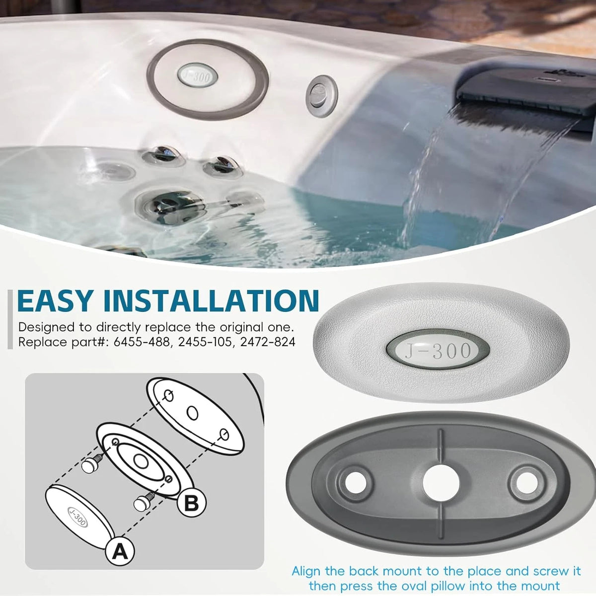 Set of 4 Replacement Pillows for Jacuzzi J-300 (2014–2020)