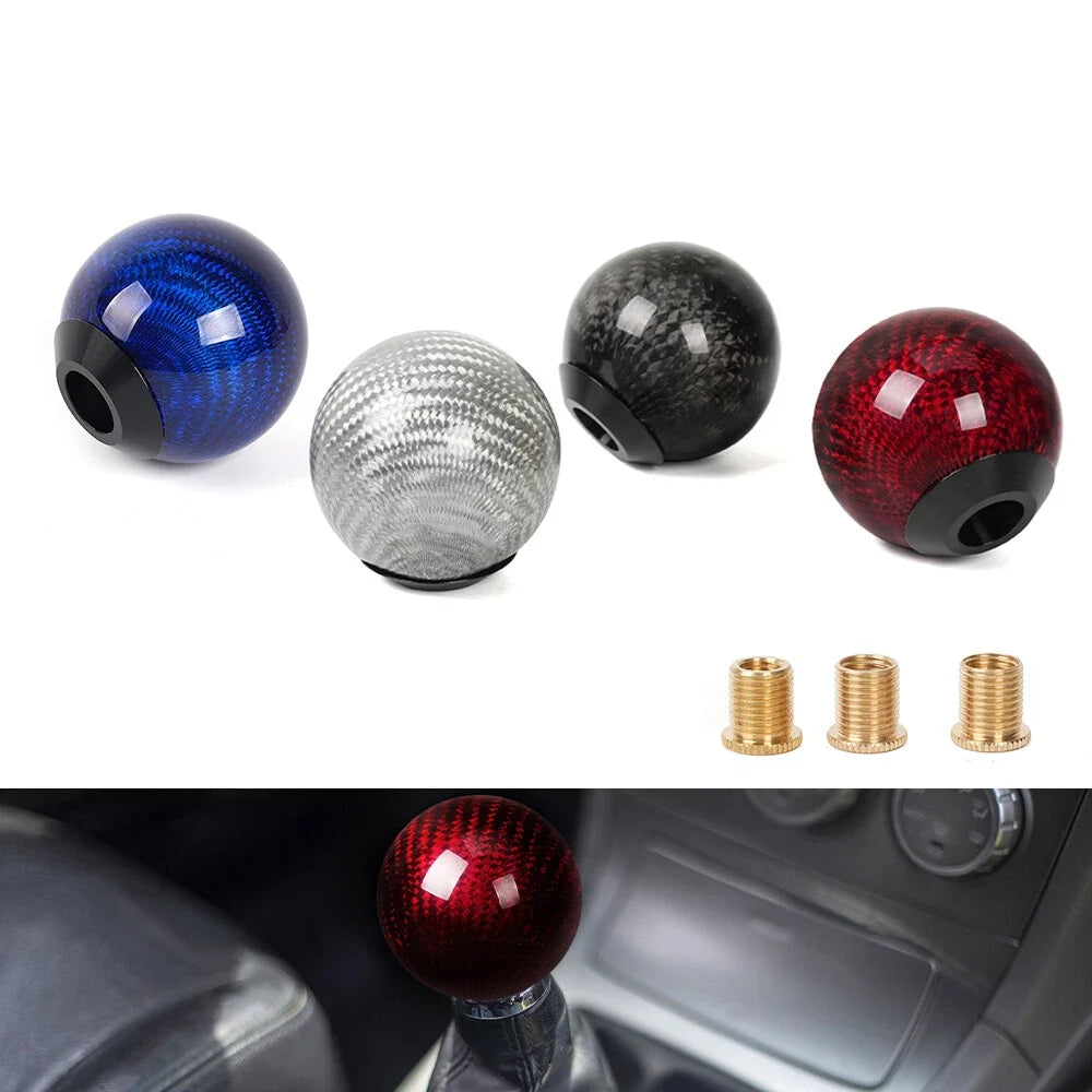 Gear Shift Knob Adapter Kit for Universal Cars (Black Carbon Fiber)