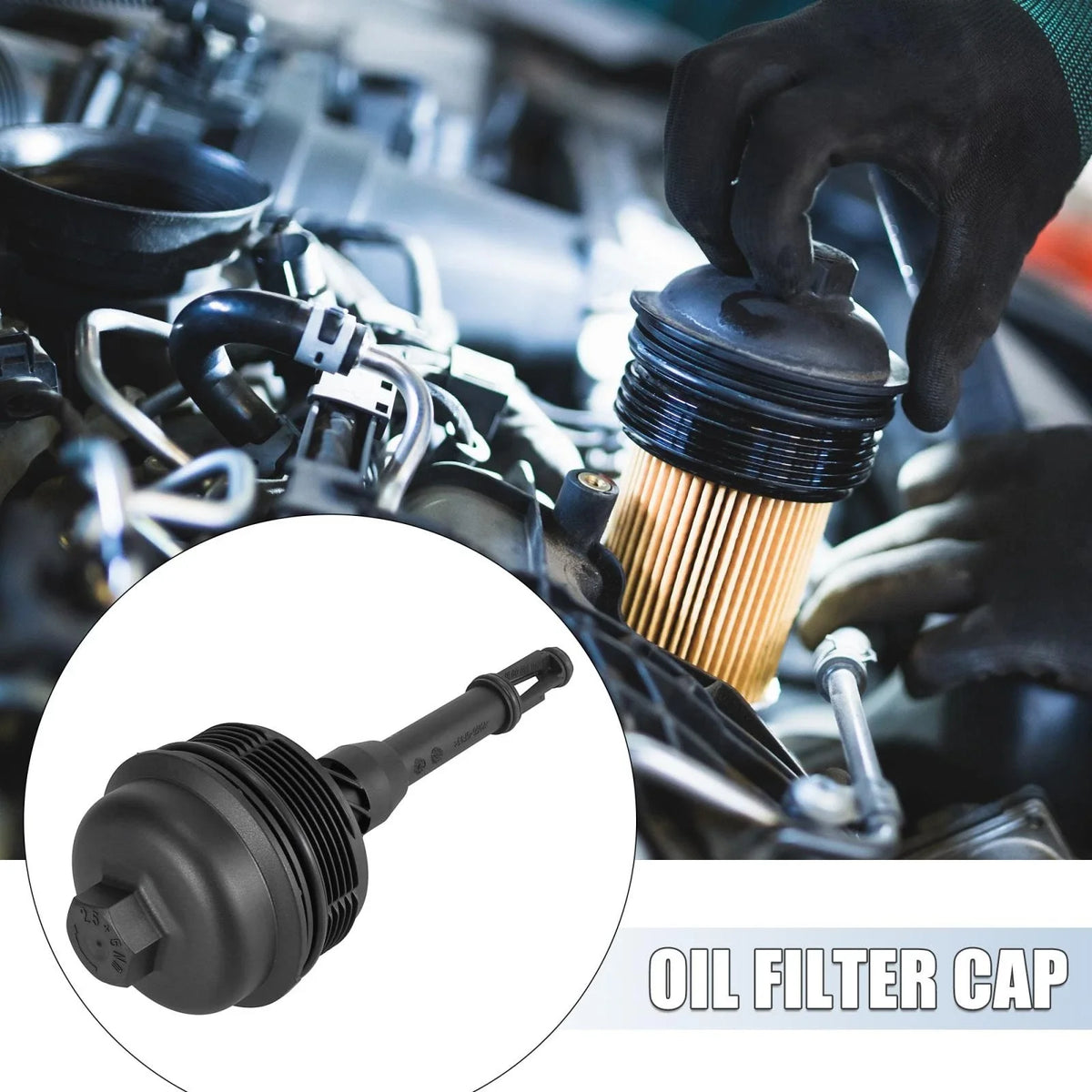 Oil Filter Cap Assembly for Mercedes-Benz B250 C300 E300 (2012–2019) A2701800438