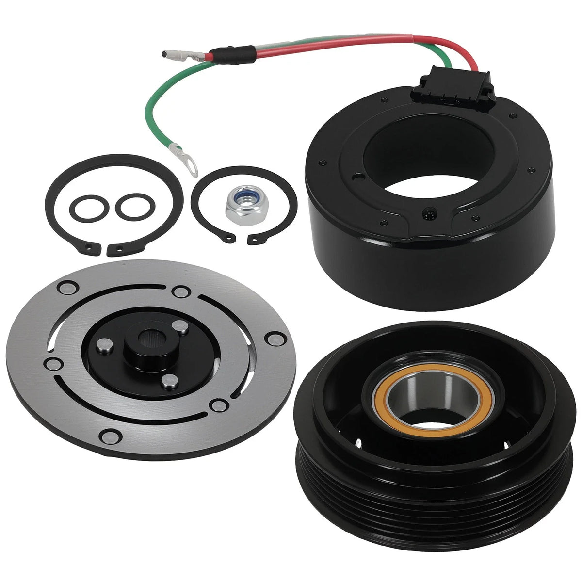6-Groove AC Compressor Clutch Kit for Honda Civic 1.7L (2001–2005) 38810PLMA11RM