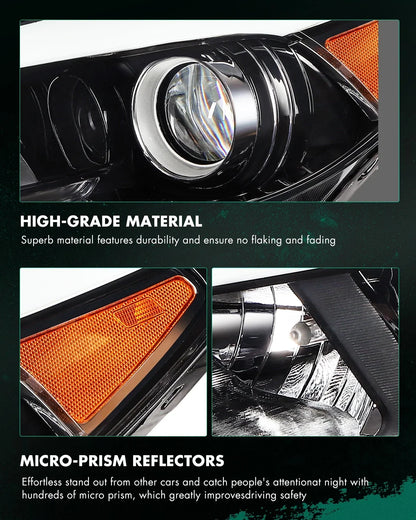 Right Passenger Side Black Amber Headlight Assembly for Hyundai Tucson (2016–2018)