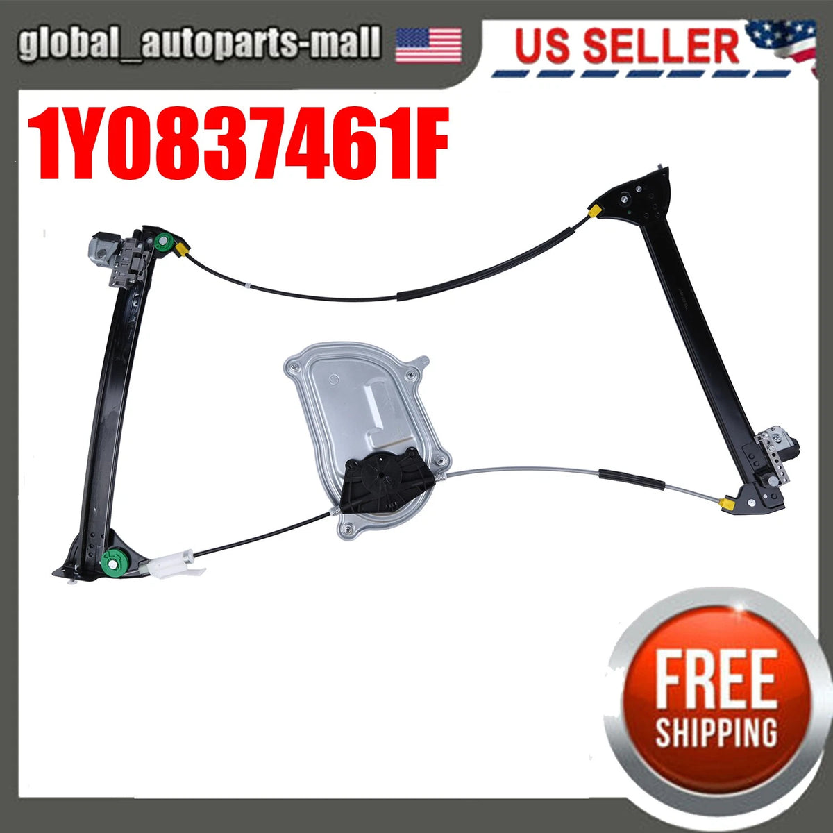 Front Driver Power Window Regulator for Volkswagen Beetle (2003–2011) 1Y0837461F, 1Y0837461B, 740-084