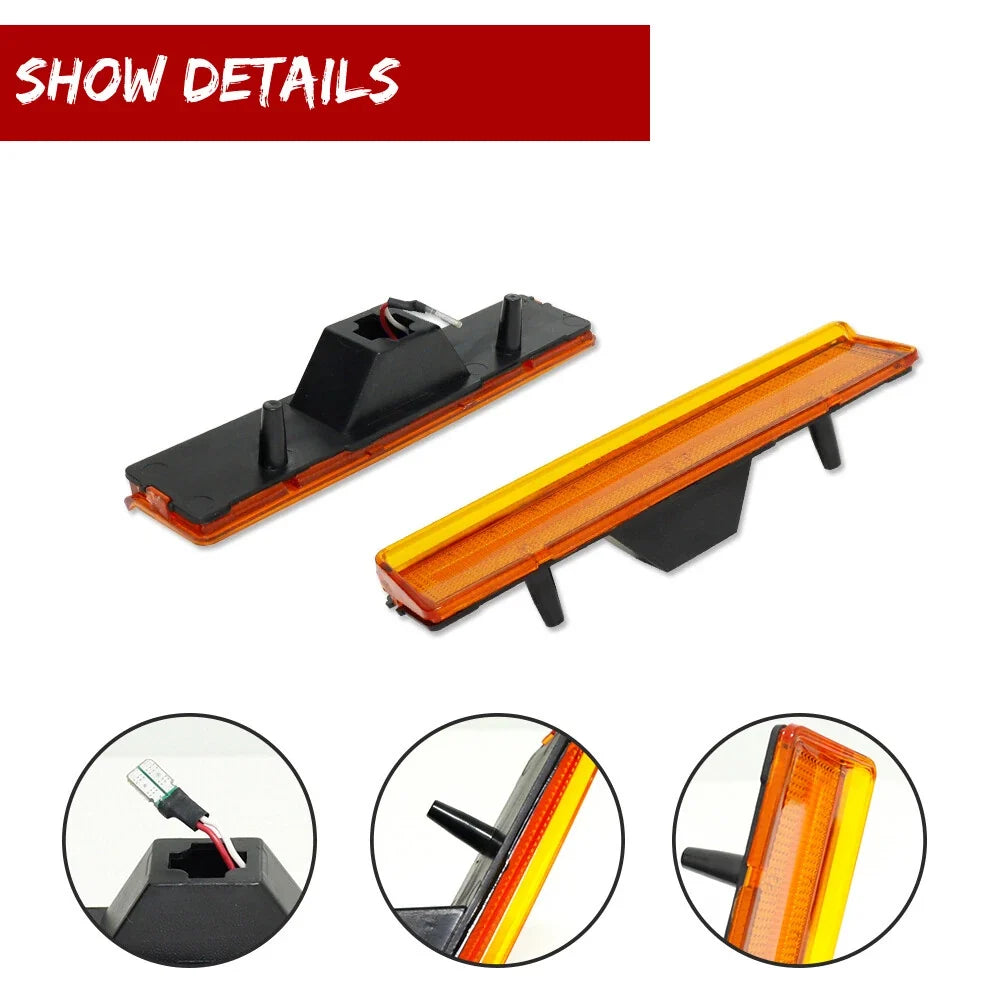 Amber Front Side Marker Light Set for Ford Bronco, F-150, F-250, F-350