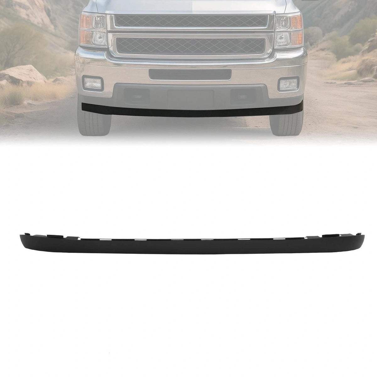 Front Bumper Valance Air Deflector for Chevrolet Silverado 2500HD 3500HD (2011–2014) - CON-A000284, Replace for 20845670, GM1095195