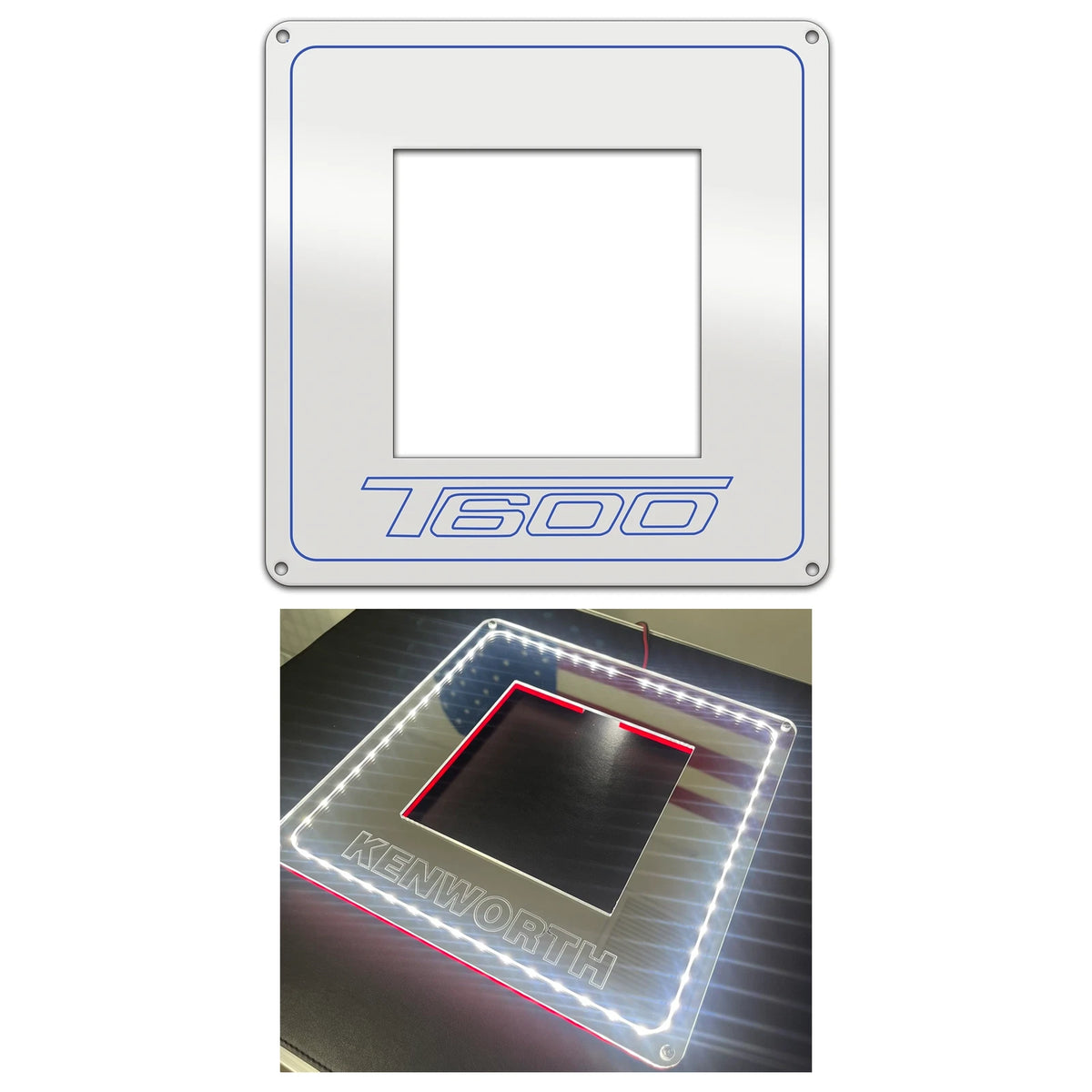 Shifter Plate for Kenworth T600 (17195766300336) - Blue LED Red Bottom