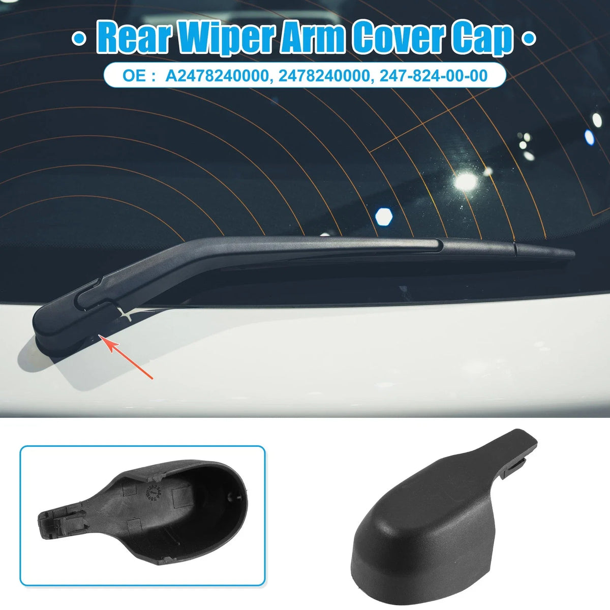 Rear Windshield Wiper Arm Cover Cap for Mercedes-Benz GLA250 GLA45 (2019–2020)