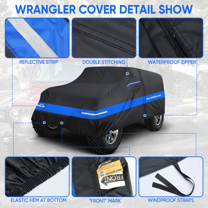 Car Cover for Jeep Wrangler 2 Doors JK JL (2007–2025) NEV A52-59-W-2