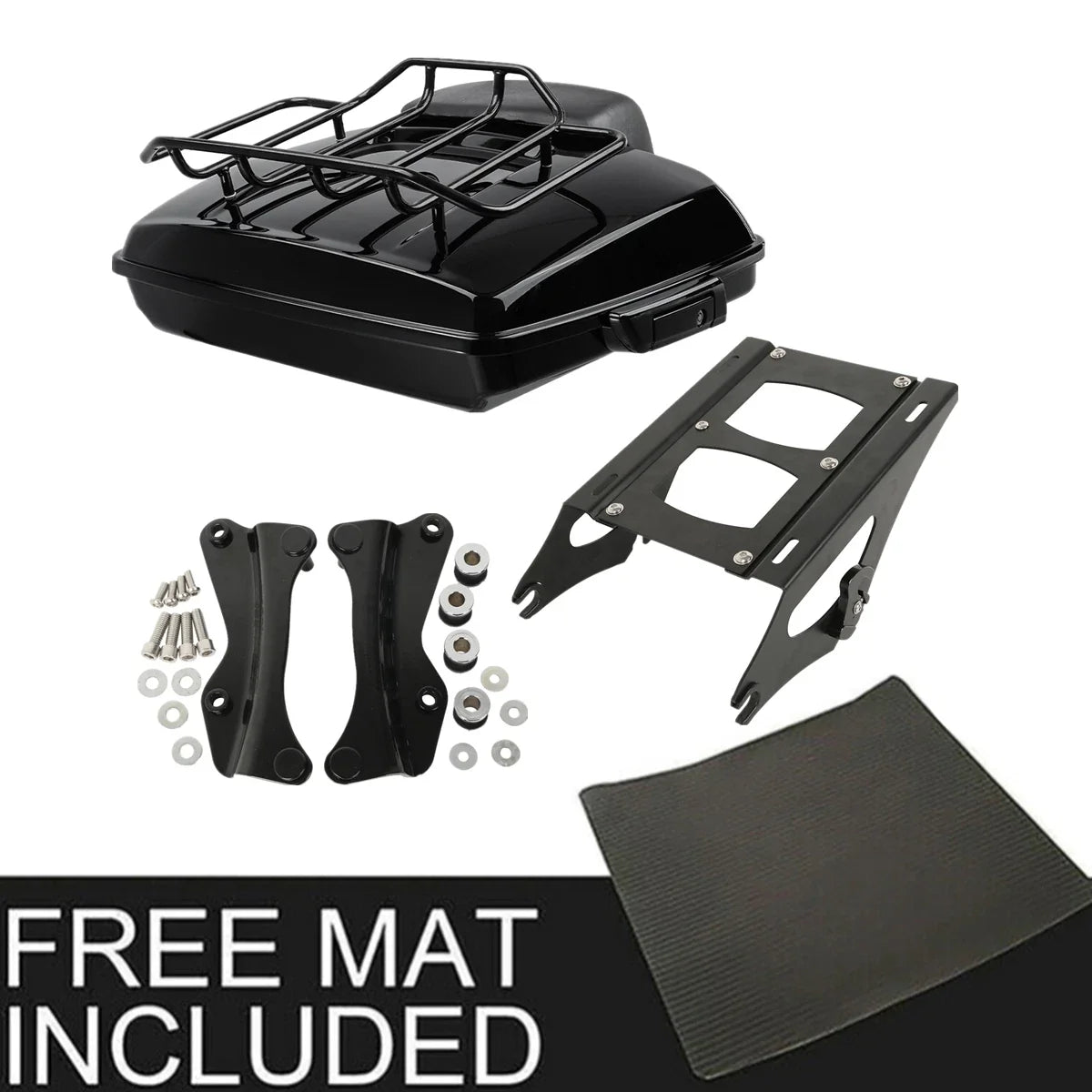 Black Razor Trunk Pad Mount Rack Docking Kit for Harley Touring (2014–2026)