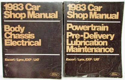 Set of 2 Service Repair Manuals for Ford Escort EXP Mercury Lynx (1983)