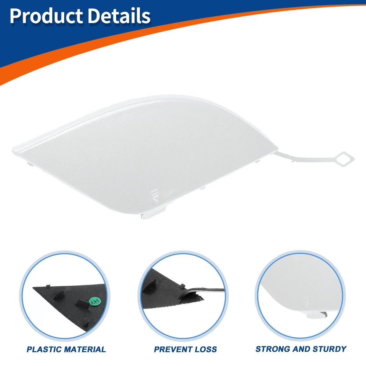 Tow Hook Cover for Mercedes-Benz C W204 (2007–2014) No.A2048850823 White