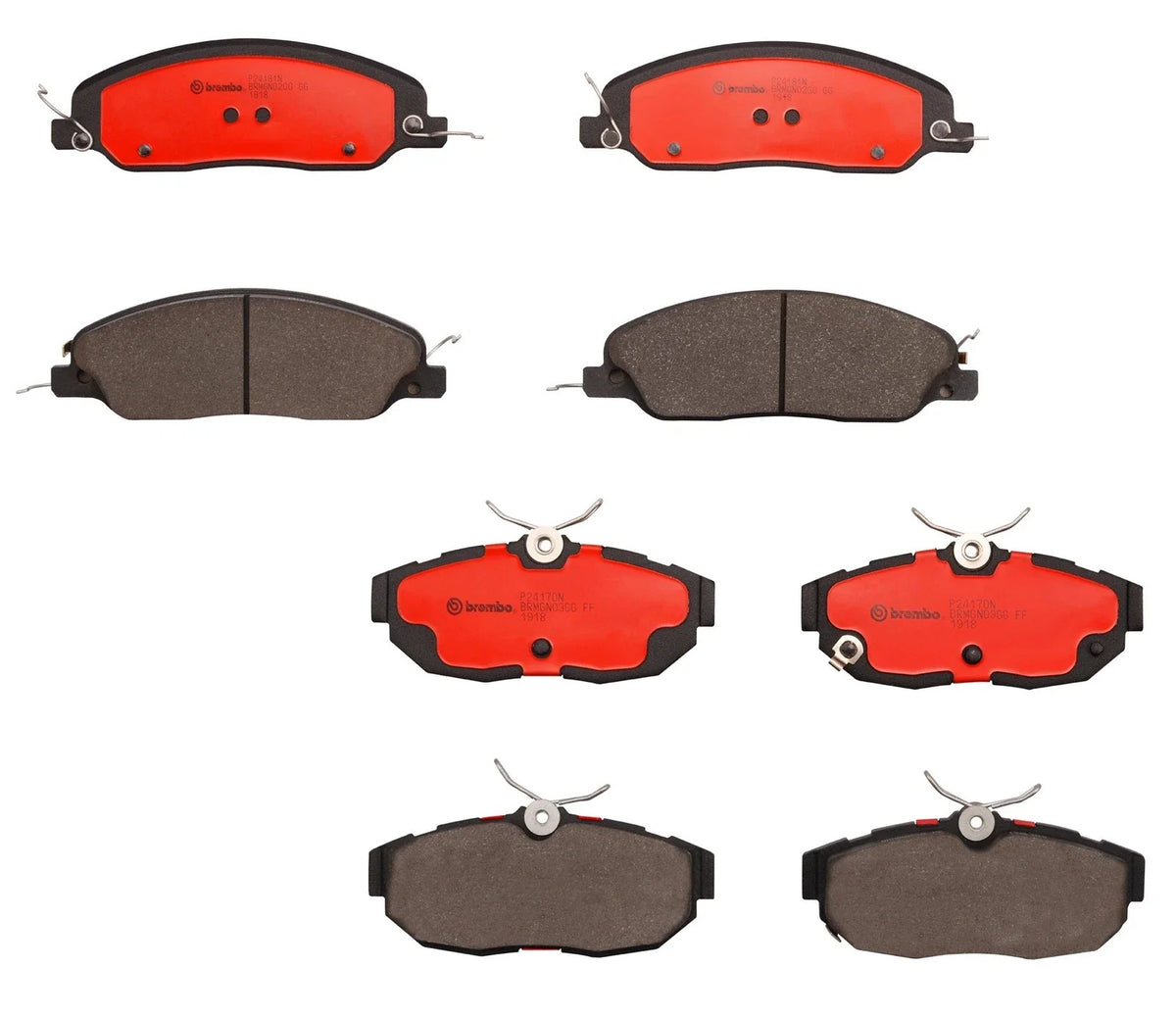 Brembo Front & Rear Ceramic Brake Pads Kit for Mustang (2011–2014)
