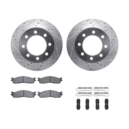 Brake Set for Dodge Ram 2500/3500 (2003–2008) ALX-PAU-DF-7412-40016-CLA1, Drilled & Slotted