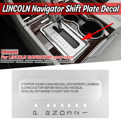 Shifter Sticker for Lincoln Navigator (2007–2010) Matte Silver Decal