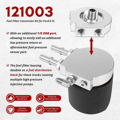HS Fuel Filter Conversion Kit for Ford 6.7L Powerstroke Diesel (2011–2023) 121003