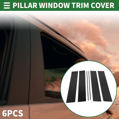 6 Pcs Door Pillar Window Trim for Honda Odyssey (2005–2010) Black