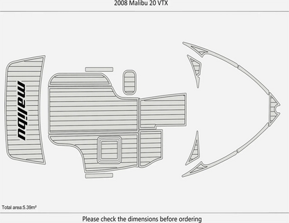 EVA Foam Pads for Malibu 20 VTX (2008) - Cockpit Swim Platform Teak Deck Mat