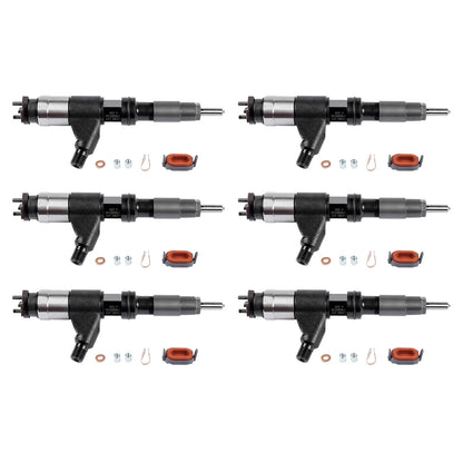 6-Pack Common Rail Injectors for John Deere 4045T 6068T (RE531209 DZ100212)