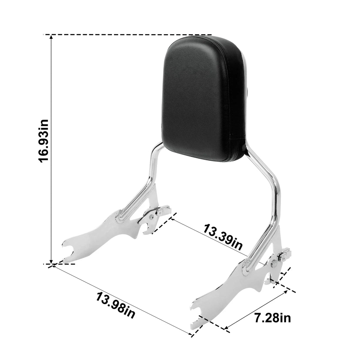 Chrome Detachables Sissy Bar Backrest for Harley Softail Fat Bob (2018–2025)