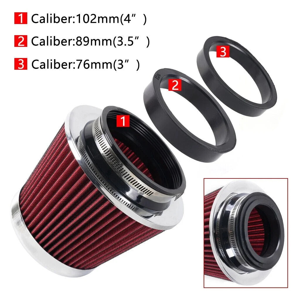 High Flow Cold Air Intake Filter for 3"/3.5"/4" Inlet