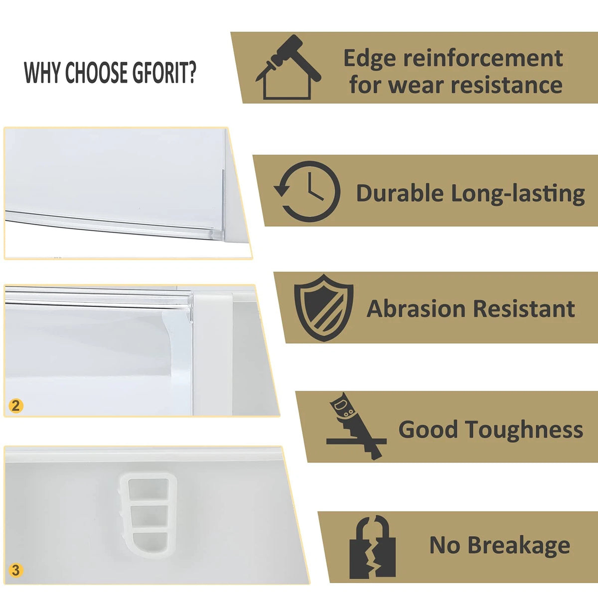 Right Side Refrigerator Door Shelf Bin for Samsung Fridge (7.87in)