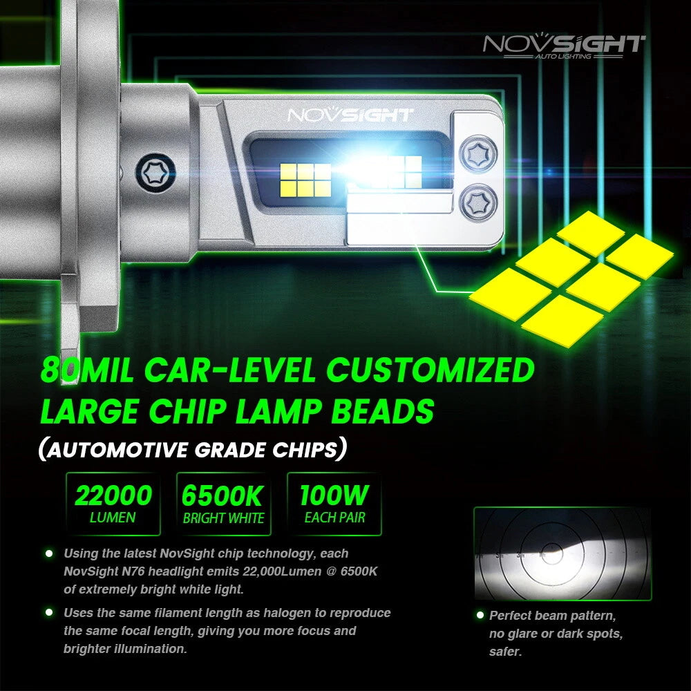 2X NOVSIGHT H4 HB2 9003 LED Headlight Bulb for (NOVA500N76H4)