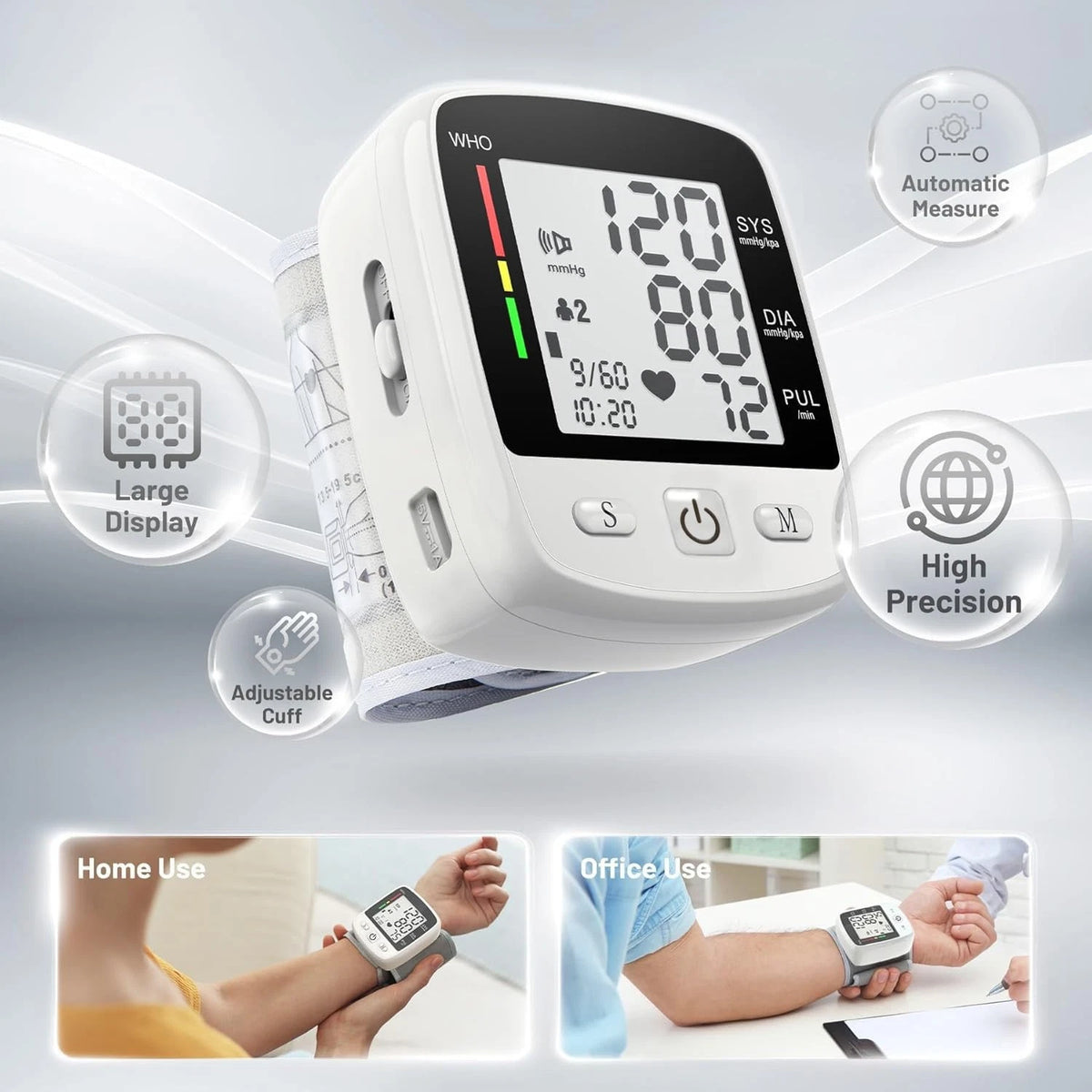 Digital Wrist Blood Pressure Monitor for Automatic Measurement (Medium)