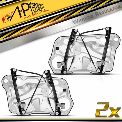 2X Front Side Window Regulator with Panel for VW Jetta Golf (1999–2005) 1J4837462, 1J4837730BF, 1J4837461F, 1J4837461, 740-925