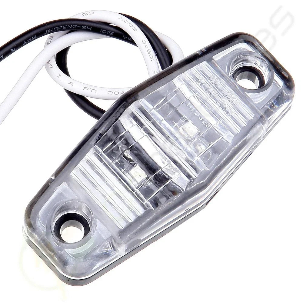 Pack of 16 Clear Lens Side Marker Lights for Trailer Truck Pickup 12V
