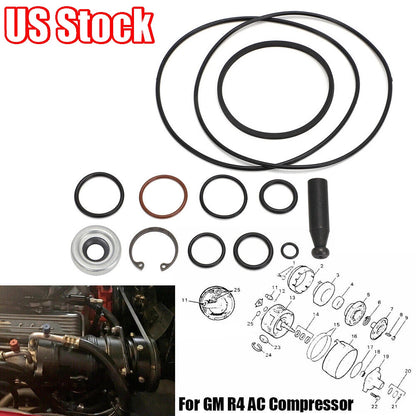 AC Compressor Gasket O-Ring Seal Kit for GM R4 (14mm Shaft)