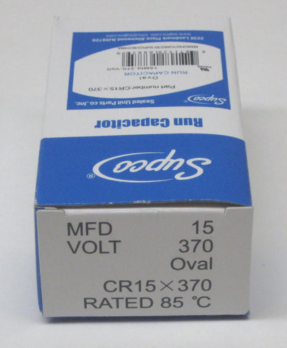 15 MFD 370V Capacitor for Air Conditioning HVAC Oval Fan Motor