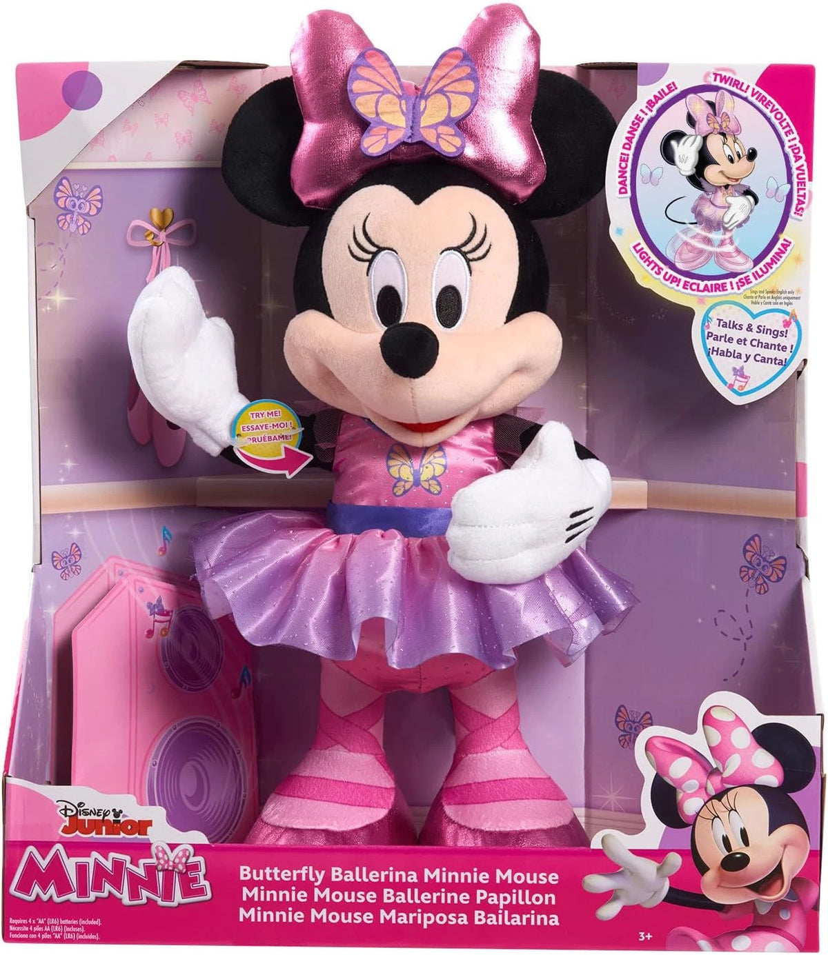 Butterfly Ballerina Minnie Mouse Plush Doll with Lights and Sounds