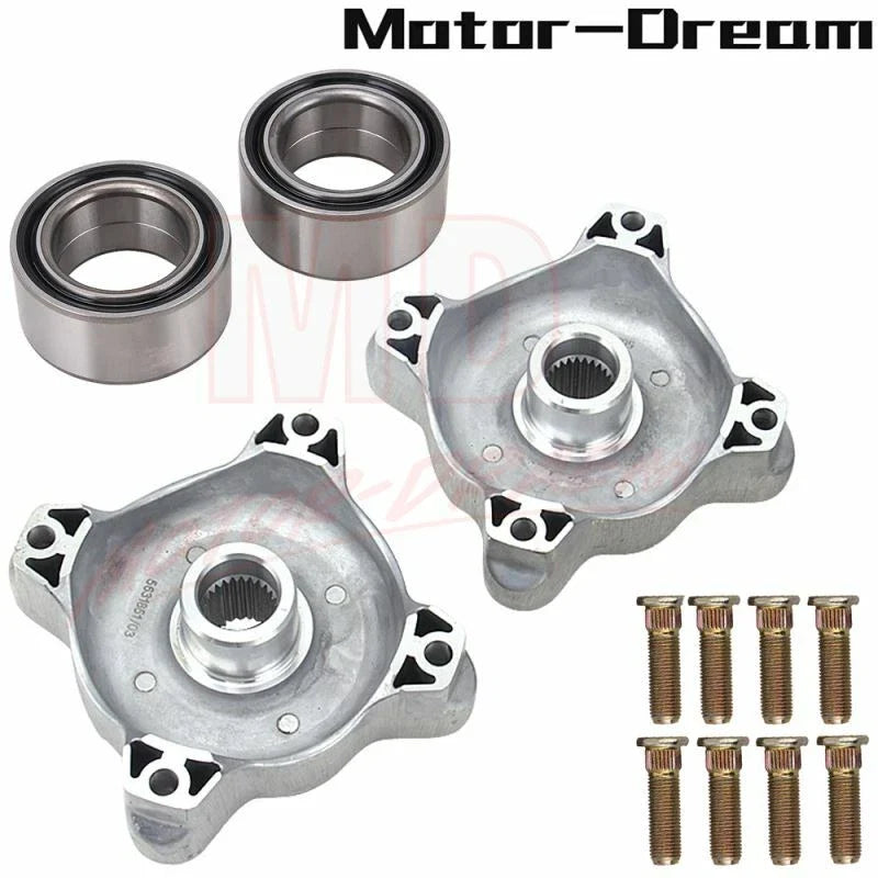 Front & Rear Wheel Hub Kit W/Studs & Bearings for Polaris RZR 800 S EFI (2008–2014)