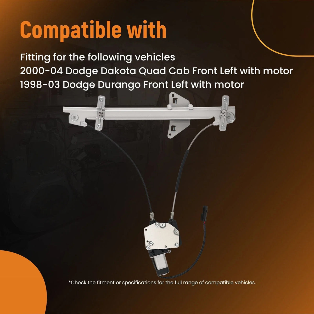 Electric Window Lift Motor Assembly FL for Dodge Dakota/Durango (1998–2004) 741-649