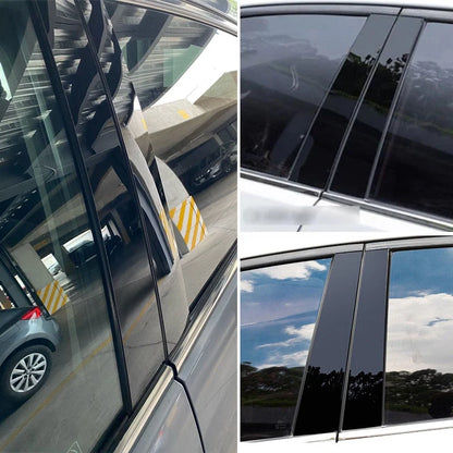 6PCS Door Window Pillar Trim Cover Kit Black for VW Jetta Sedan (2006–2010)