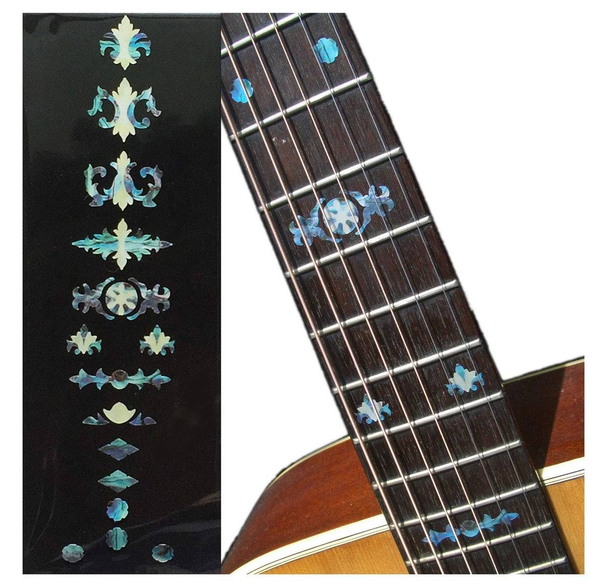 Jockomo Old Banjo Type Guitar Inlay Sticker - Blue