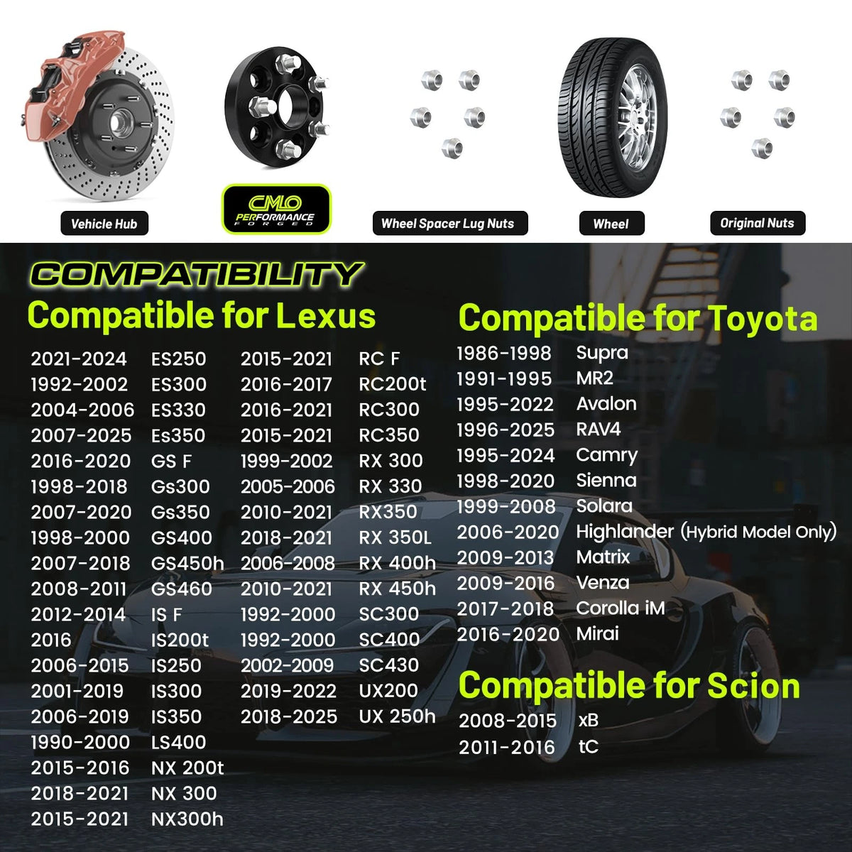 2X 15mm Hubcentric Wheel Spacers 5x114.3 for Lexus ES GS IS LS Camry Tacoma