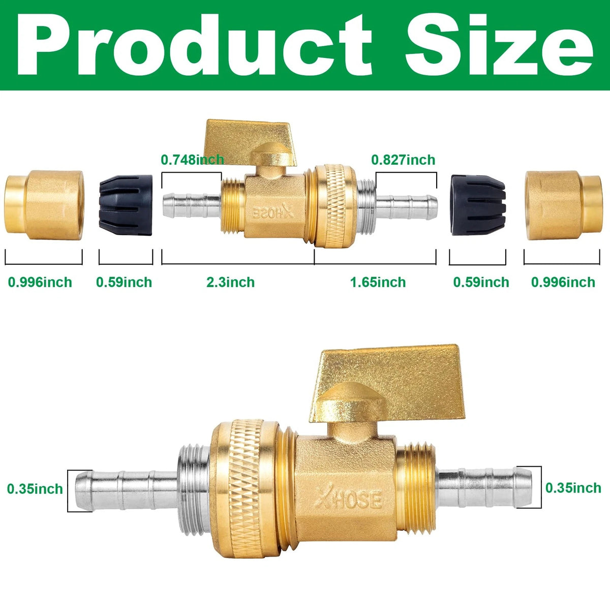 Telescopic Hose Adapter with Shut Off Valve for Garden (1 Kit)