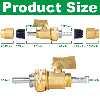 Telescopic Hose Adapter with Shut Off Valve for Garden (1 Kit)