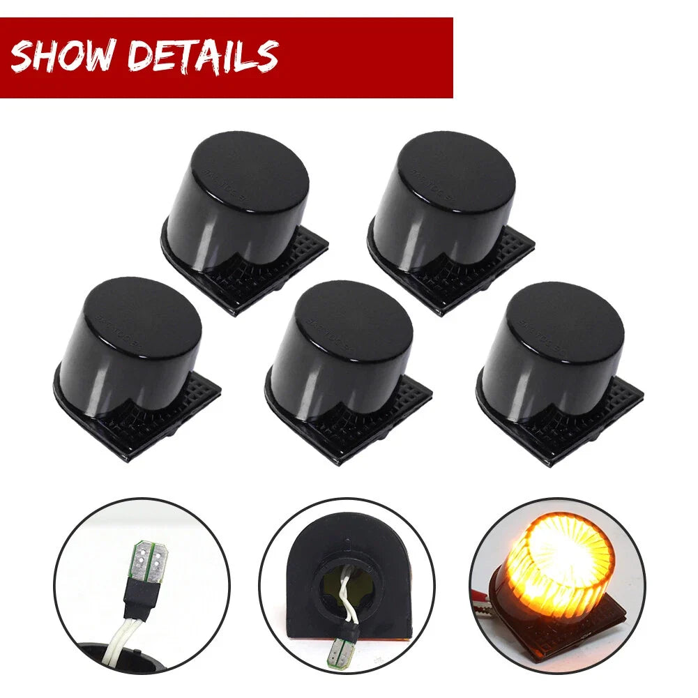 Smoke Amber LED Roof Cab Clearance Lamps for Dodge D150 D250 D350 (1984–1993)