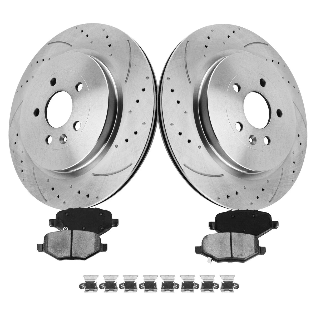 Rear Rotors Ceramic Brake Pads Kit for Ford Police Sedan (2014–2018)