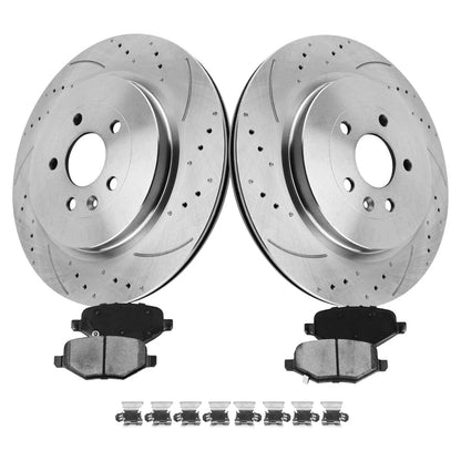Rear Rotors Ceramic Brake Pads Kit for Ford Police Sedan (2014–2018)
