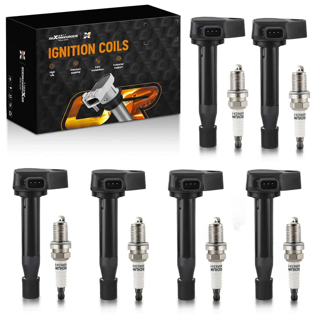 6X Ignition Coil & Spark Plug Pack for Honda Odyssey Accord Acura CL TL (1995–2006) UF242