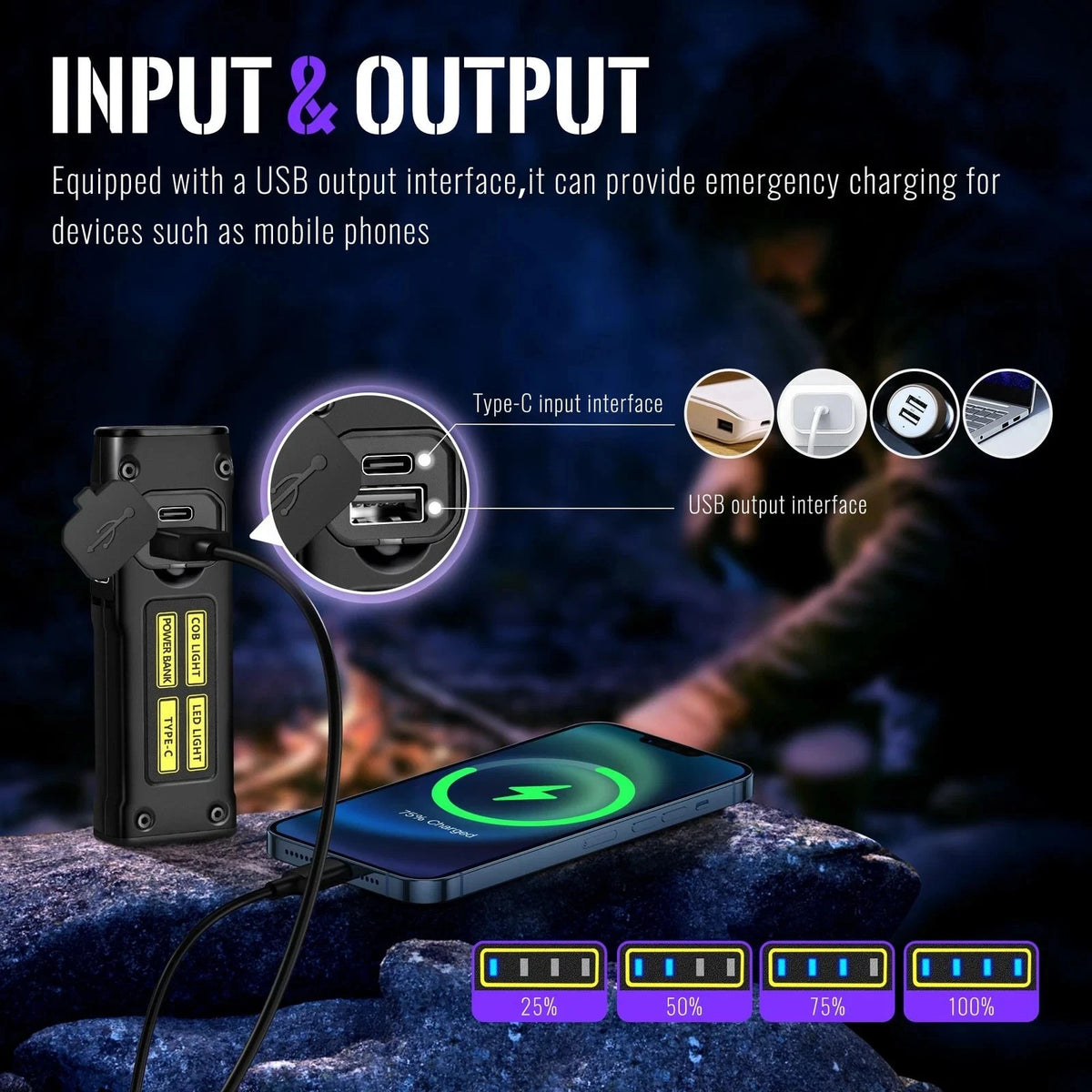 LED UV Flashlight 395nm EDC Rechargeable USB C