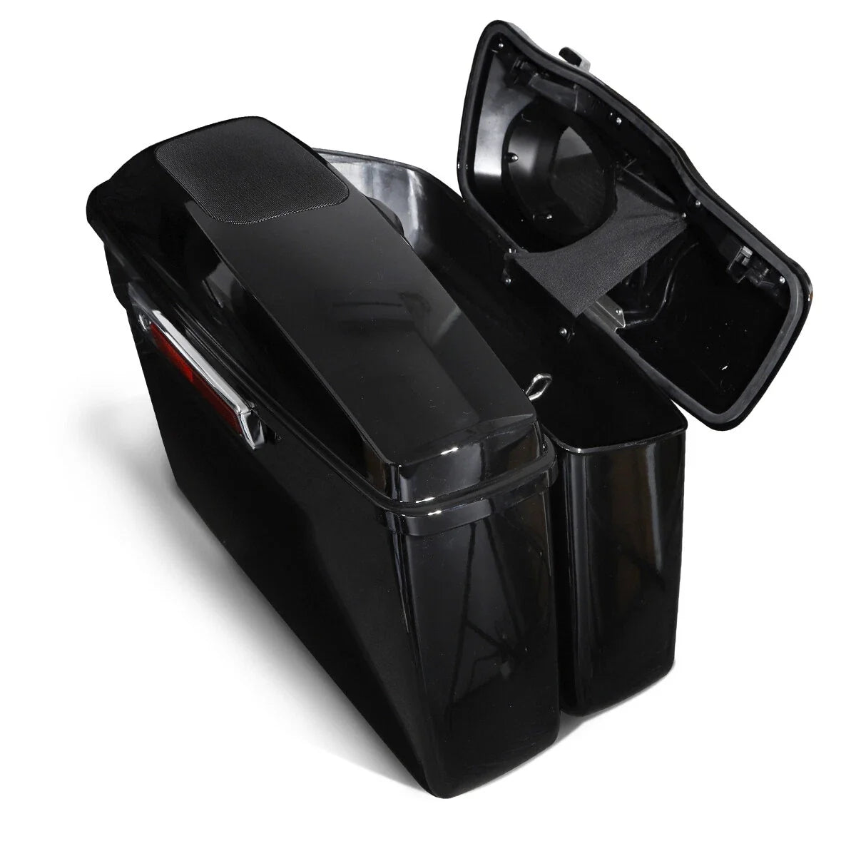 Vivid Black Hard Saddlebags w/ 6x9" Speaker Lid for Harley Touring (2014–2023)