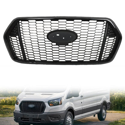 Glossy Black Plastic Front Mesh Grille for Transit T150 T250 T350 (2020–2022)