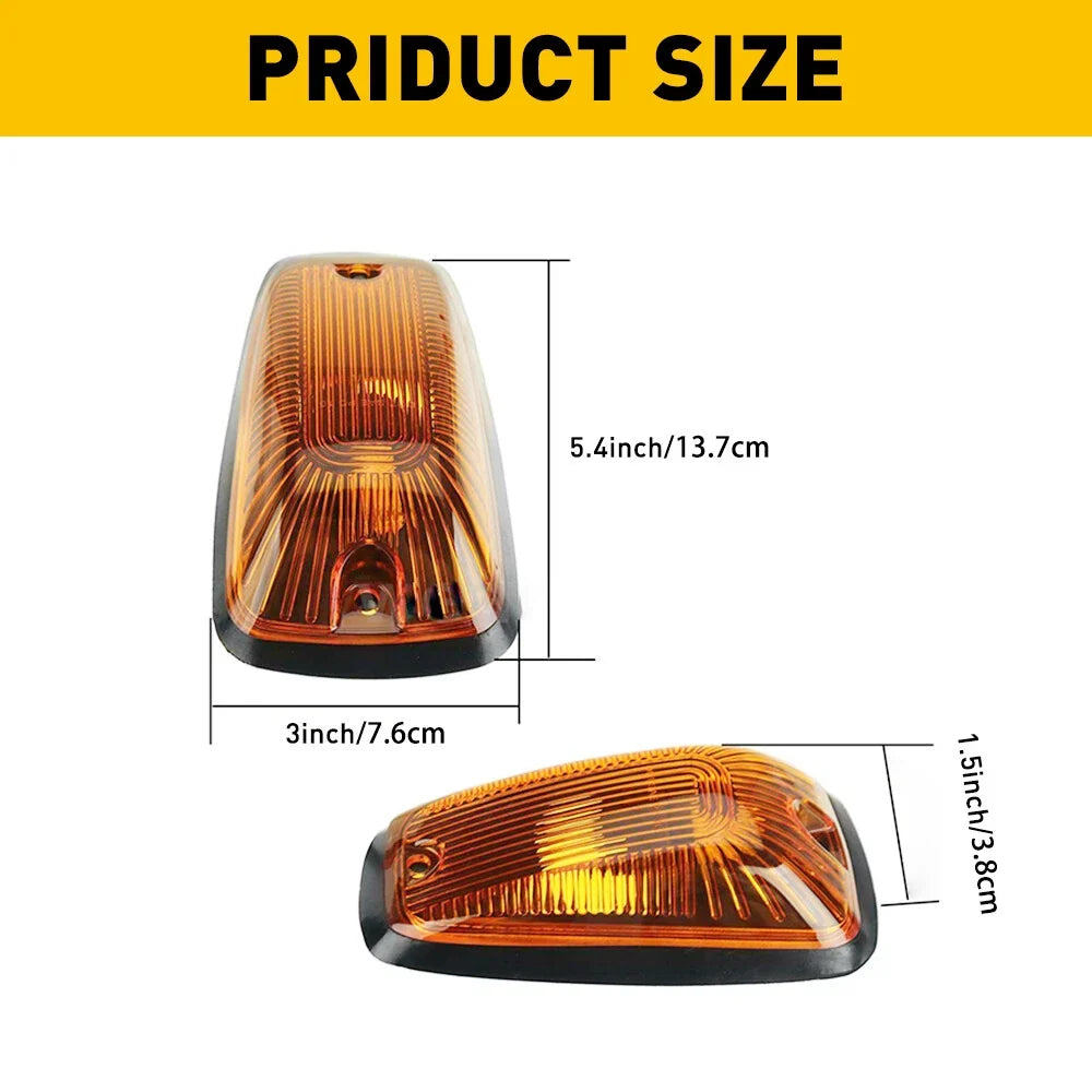 5x Cab Roof Marker Light Yellow Amber LED for Chevy GMC Pickup (1988–2002)