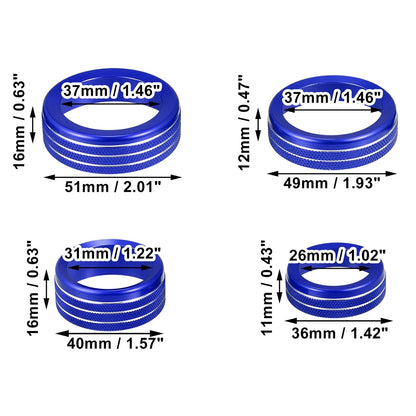 7pcs Blue AC Climate Control Ring Knob Trim for Ford F-150 (2021–2022)