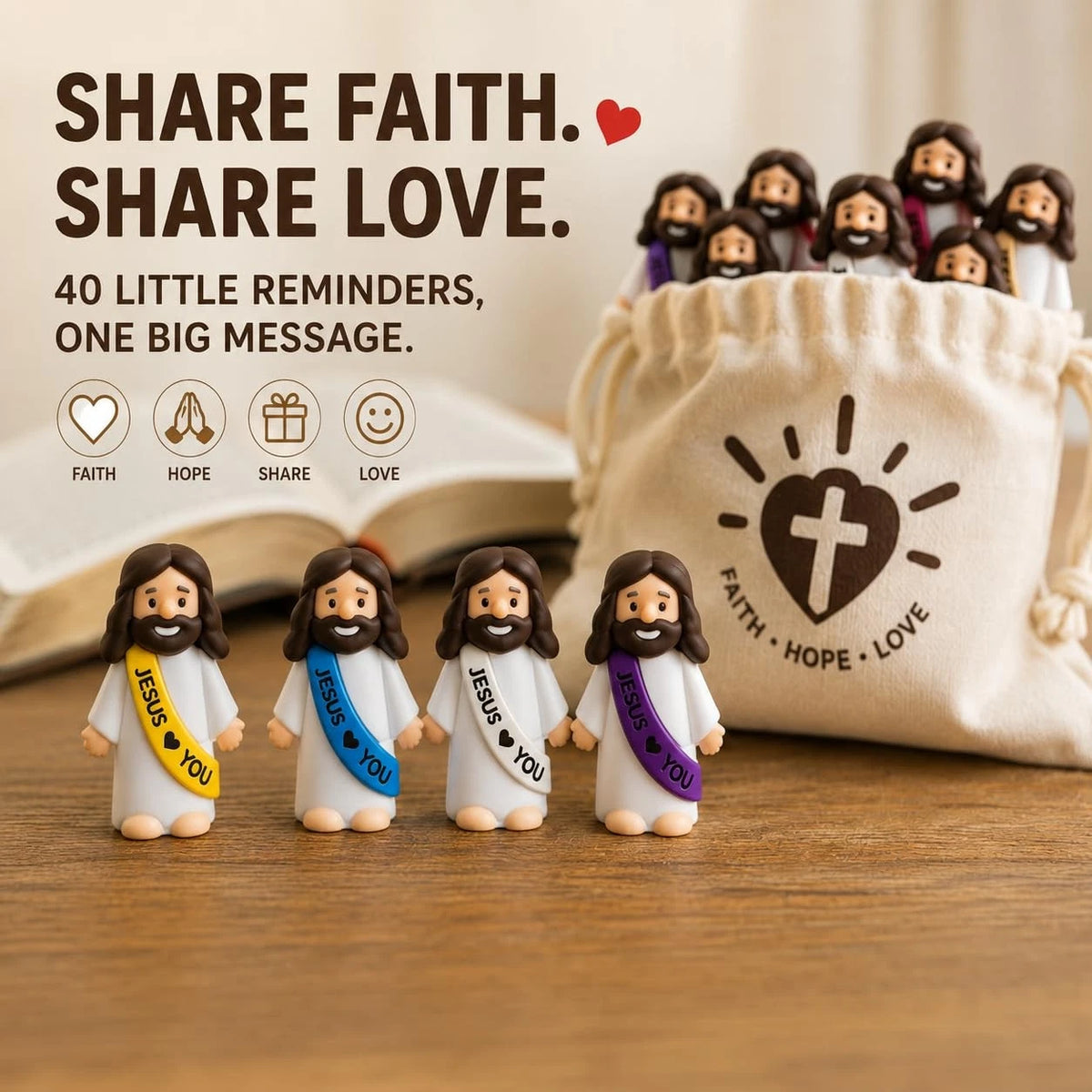DJBVHSF Little Jesus Multicolor Figurine (4.72 x 4.52 x 1.77 inches)