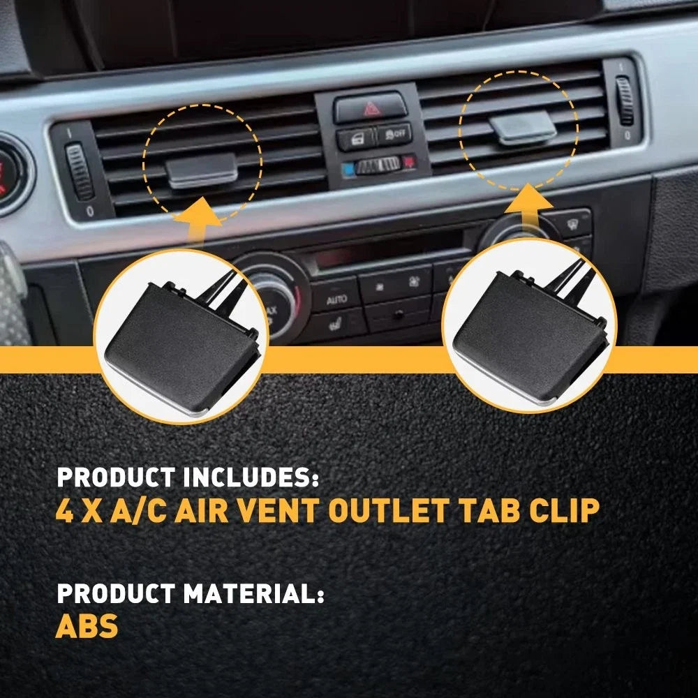 Set of 4 Air Conditioning Vent Outlet Tab Clips for BMW 3 Series E90 E91 (2005–2012)